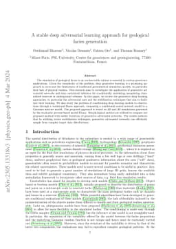 A stable deep adversarial learning approach for geological facies
  generation