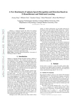 A New Benchmark of Aphasia Speech Recognition and Detection Based on
  E-Branchformer and Multi-task Learning