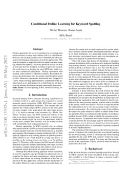 Conditional Online Learning for Keyword Spotting