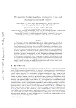 On quantum backpropagation, information reuse, and cheating measurement
  collapse