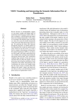 VISIT: Visualizing and Interpreting the Semantic Information Flow of
  Transformers