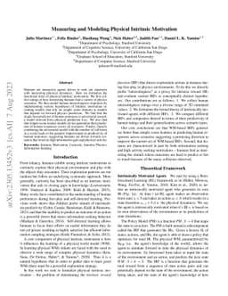 Measuring and Modeling Physical Intrinsic Motivation
