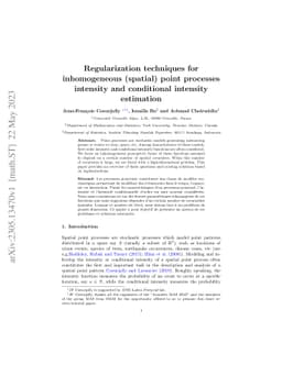 Regularization techniques for inhomogeneous (spatial) point processes
  intensity and conditional intensity estimation