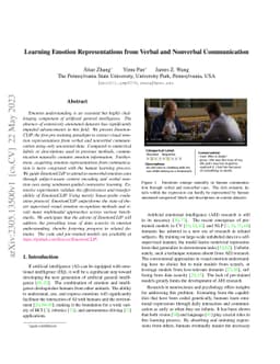 Learning Emotion Representations from Verbal and Nonverbal Communication