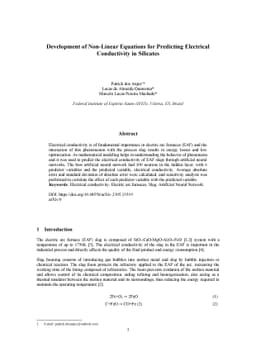 Development of Non-Linear Equations for Predicting Electrical
  Conductivity in Silicates