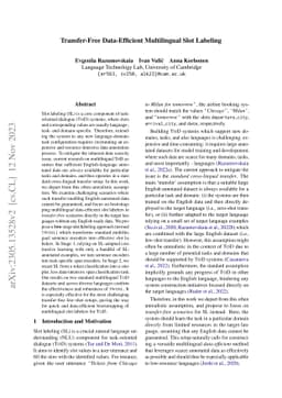 Transfer-Free Data-Efficient Multilingual Slot Labeling