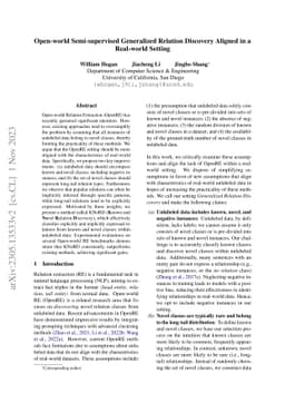 Open-world Semi-supervised Generalized Relation Discovery Aligned in a
  Real-world Setting