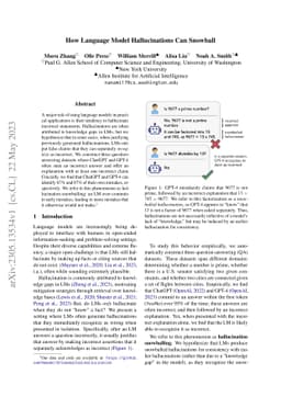 How Language Model Hallucinations Can Snowball