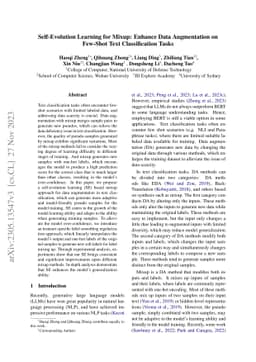 Self-Evolution Learning for Mixup: Enhance Data Augmentation on Few-Shot
  Text Classification Tasks