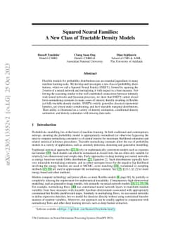 Squared Neural Families: A New Class of Tractable Density Models