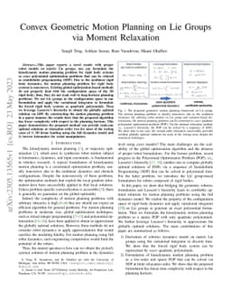 Convex Geometric Motion Planning on Lie Groups via Moment Relaxation
