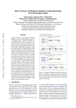 Query Structure Modeling for Inductive Logical Reasoning Over Knowledge
  Graphs
