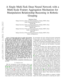 A Single Multi-Task Deep Neural Network with a Multi-Scale Feature
  Aggregation Mechanism for Manipulation Relationship Reasoning in Robotic
  Grasping