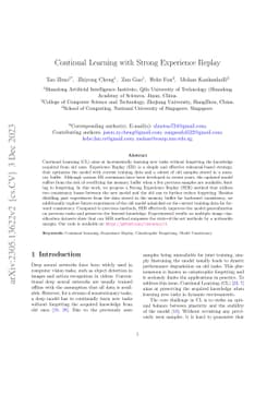 Continual Learning with Strong Experience Replay