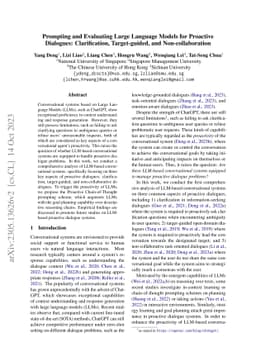 Prompting and Evaluating Large Language Models for Proactive Dialogues:
  Clarification, Target-guided, and Non-collaboration