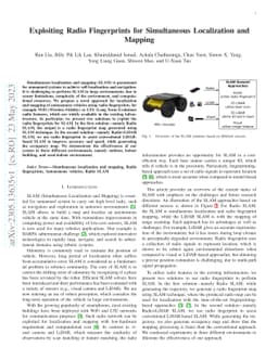 Exploiting Radio Fingerprints for Simultaneous Localization and Mapping