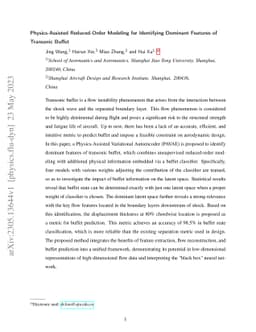 Physics-Assisted Reduced-Order Modeling for Identifying Dominant
  Features of Transonic Buffet