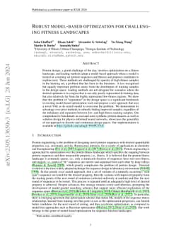 Robust Model-Based Optimization for Challenging Fitness Landscapes