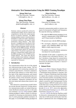 Abstractive Text Summarization Using the BRIO Training Paradigm