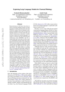 Exploring Large Language Models for Classical Philology