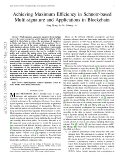 Achieving Maximum Efficiency in Schnorr-based Multi-signature and
  Applications in Blockchain