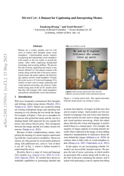 MemeCap: A Dataset for Captioning and Interpreting Memes
