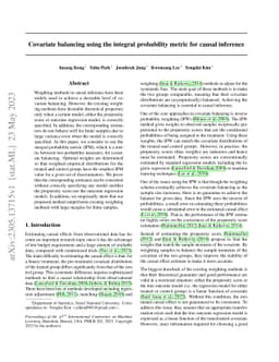Covariate balancing using the integral probability metric for causal
  inference