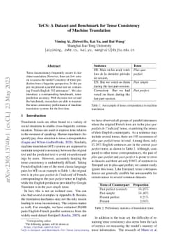 TeCS: A Dataset and Benchmark for Tense Consistency of Machine
  Translation