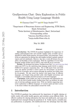 GenSpectrum Chat: Data Exploration in Public Health Using Large Language
  Models