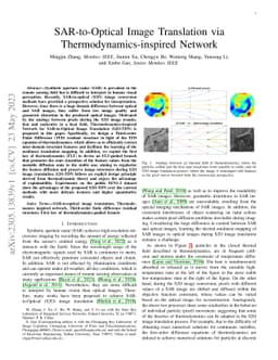 SAR-to-Optical Image Translation via Thermodynamics-inspired Network
