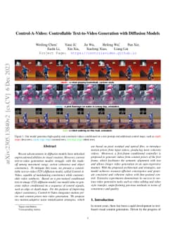 Control-A-Video: Controllable Text-to-Video Generation with Diffusion
  Models