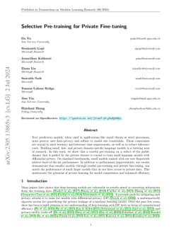 Selective Pre-training for Private Fine-tuning