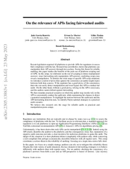 On the relevance of APIs facing fairwashed audits