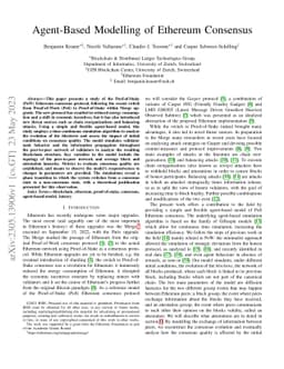 Agent-Based Modelling of Ethereum Consensus