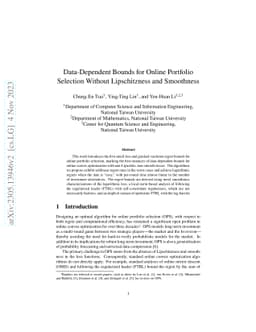Data-Dependent Bounds for Online Portfolio Selection Without
  Lipschitzness and Smoothness