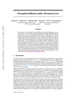 Decoupled Kullback-Leibler Divergence Loss
