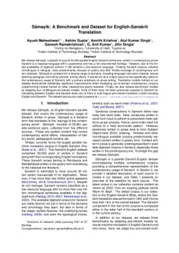 Sāmayik: A Benchmark and Dataset for English-Sanskrit Translation
