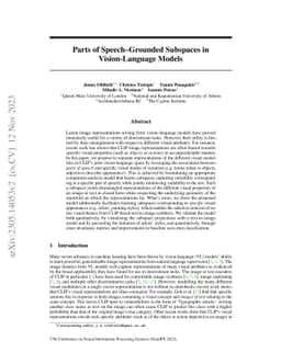 Parts of Speech-Grounded Subspaces in Vision-Language Models
