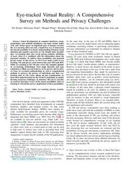 Eye-tracked Virtual Reality: A Comprehensive Survey on Methods and
  Privacy Challenges