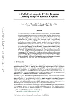 S-CLIP: Semi-supervised Vision-Language Learning using Few Specialist
  Captions