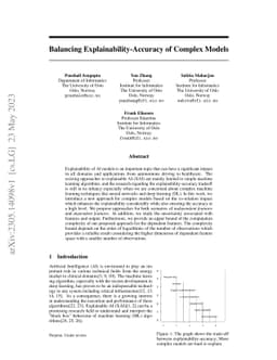 Balancing Explainability-Accuracy of Complex Models