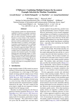 CTQScorer: Combining Multiple Features for In-context Example Selection
  for Machine Translation