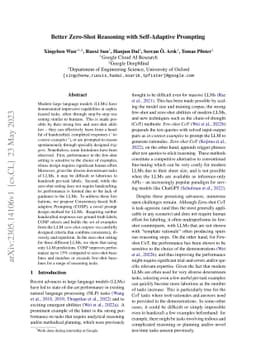 Better Zero-Shot Reasoning with Self-Adaptive Prompting
