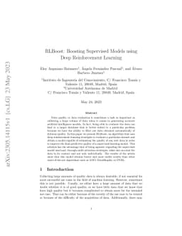 RLBoost: Boosting Supervised Models using Deep Reinforcement Learning