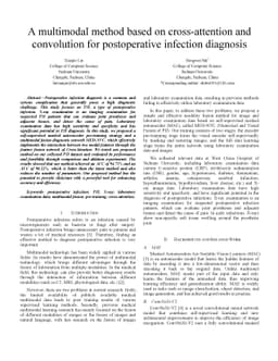A multimodal method based on cross-attention and convolution for
  postoperative infection diagnosis