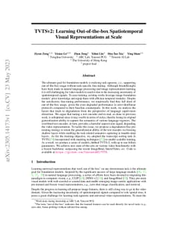 TVTSv2: Learning Out-of-the-box Spatiotemporal Visual Representations at
  Scale