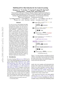 Skill-Based Few-Shot Selection for In-Context Learning