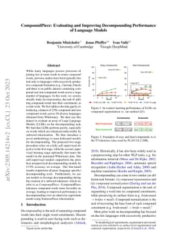 CompoundPiece: Evaluating and Improving Decompounding Performance of
  Language Models