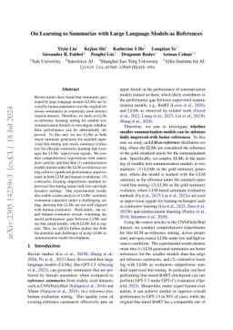 On Learning to Summarize with Large Language Models as References