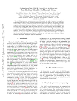 Evaluation of the MACE Force Field Architecture: from Medicinal
  Chemistry to Materials Science
